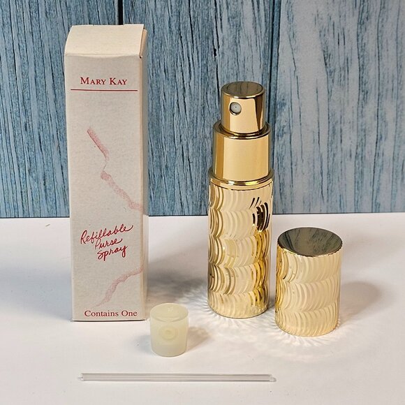 Mary‎ Kay Empty Refillable Purse Cologne Perfume Spray Bottle Gold Toned - NIB - Picture 1 of 3